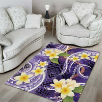 Polynesian Tribal Tattoo Area Rug Plumeria Purple Marble Pattern LT9 - Polynesian Pride