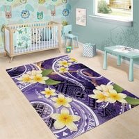 Polynesian Tribal Tattoo Area Rug Plumeria Purple Marble Pattern LT9 - Polynesian Pride