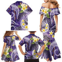 Polynesian Tribal Tattoo Family Matching Mermaid Dress and Hawaiian Shirt Plumeria Purple Marble Pattern LT9 - Polynesian Pride