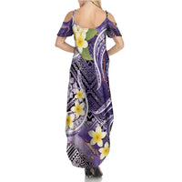 Polynesian Tribal Tattoo Family Matching Summer Maxi Dress and Hawaiian Shirt Plumeria Purple Marble Pattern LT9 - Polynesian Pride