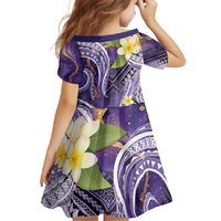 Polynesian Tribal Tattoo Family Matching Tank Maxi Dress and Hawaiian Shirt Plumeria Purple Marble Pattern LT9 - Polynesian Pride