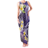 Polynesian Tribal Tattoo Family Matching Tank Maxi Dress and Hawaiian Shirt Plumeria Purple Marble Pattern LT9 Mom's Dress Purple - Polynesian Pride