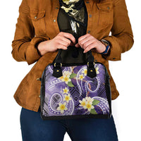 Polynesian Tribal Tattoo Shoulder Handbag Plumeria Purple Marble Pattern LT9 - Polynesian Pride