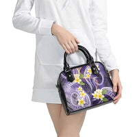 Polynesian Tribal Tattoo Shoulder Handbag Plumeria Purple Marble Pattern LT9 - Polynesian Pride