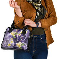 Polynesian Tribal Tattoo Shoulder Handbag Plumeria Purple Marble Pattern LT9 - Polynesian Pride