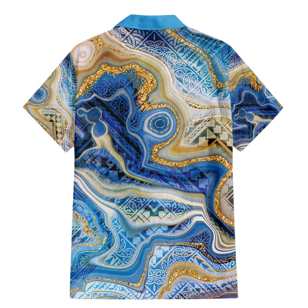 Polynesian Tribal Tattoo Family Matching Mermaid Dress and Hawaiian Shirt Swirling Ocean Marble Pattern LT9 - Polynesian Pride