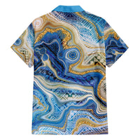 Polynesian Tribal Tattoo Family Matching Off Shoulder Short Dress and Hawaiian Shirt Swirling Ocean Marble Pattern LT9 - Polynesian Pride
