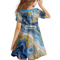 Polynesian Tribal Tattoo Family Matching Summer Maxi Dress and Hawaiian Shirt Swirling Ocean Marble Pattern LT9 - Polynesian Pride
