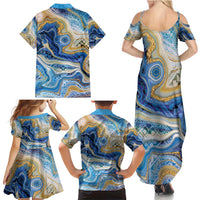 Polynesian Tribal Tattoo Family Matching Summer Maxi Dress and Hawaiian Shirt Swirling Ocean Marble Pattern LT9 - Polynesian Pride