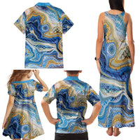 Polynesian Tribal Tattoo Family Matching Tank Maxi Dress and Hawaiian Shirt Swirling Ocean Marble Pattern LT9 - Polynesian Pride