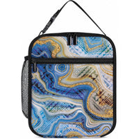 Polynesian Tribal Tattoo Lunch Bag Swirling Ocean Marble Pattern LT9 10.2 × 8.3 × 4.3 inch Ocean - Polynesian Pride