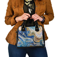 Polynesian Tribal Tattoo Shoulder Handbag Swirling Ocean Marble Pattern LT9 - Polynesian Pride
