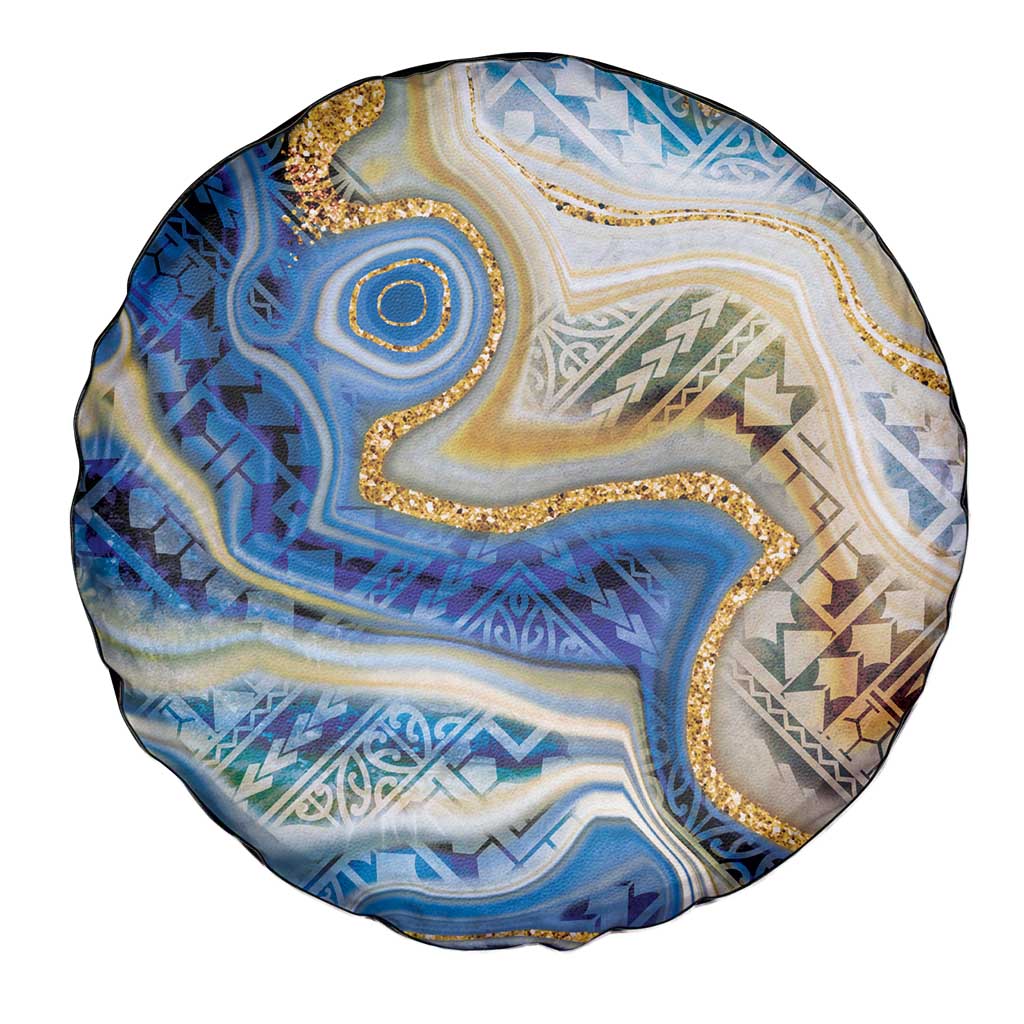 Polynesian Tribal Tattoo Spare Tire Cover Swirling Ocean Marble Pattern LT9 - Polynesian Pride