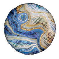 Polynesian Tribal Tattoo Spare Tire Cover Swirling Ocean Marble Pattern LT9 - Polynesian Pride
