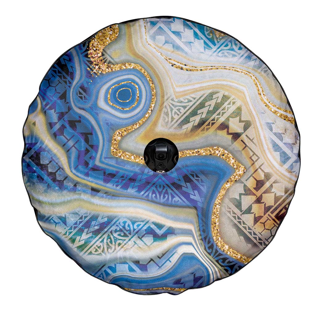Polynesian Tribal Tattoo Spare Tire Cover Swirling Ocean Marble Pattern LT9 - Polynesian Pride