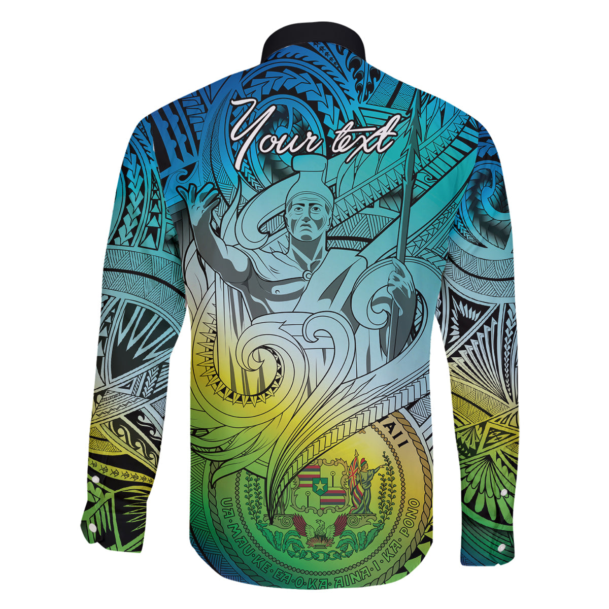 Personalised Aloha King Kamehameha Spirits Family Matching Long Sleeve Bodycon Dress and Hawaiian Shirt Art Special LT9 - Polynesian Pride