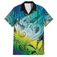 Personalised Aloha King Kamehameha Spirits Family Matching Off Shoulder Short Dress and Hawaiian Shirt Art Special LT9 Dad's Shirt - Short Sleeve Art - Polynesian Pride