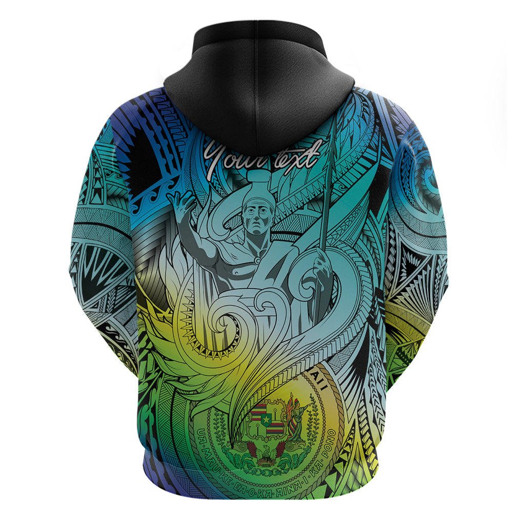 Personalised Aloha King Kamehameha Spirits Zip Hoodie Art Special LT9 - Polynesian Pride