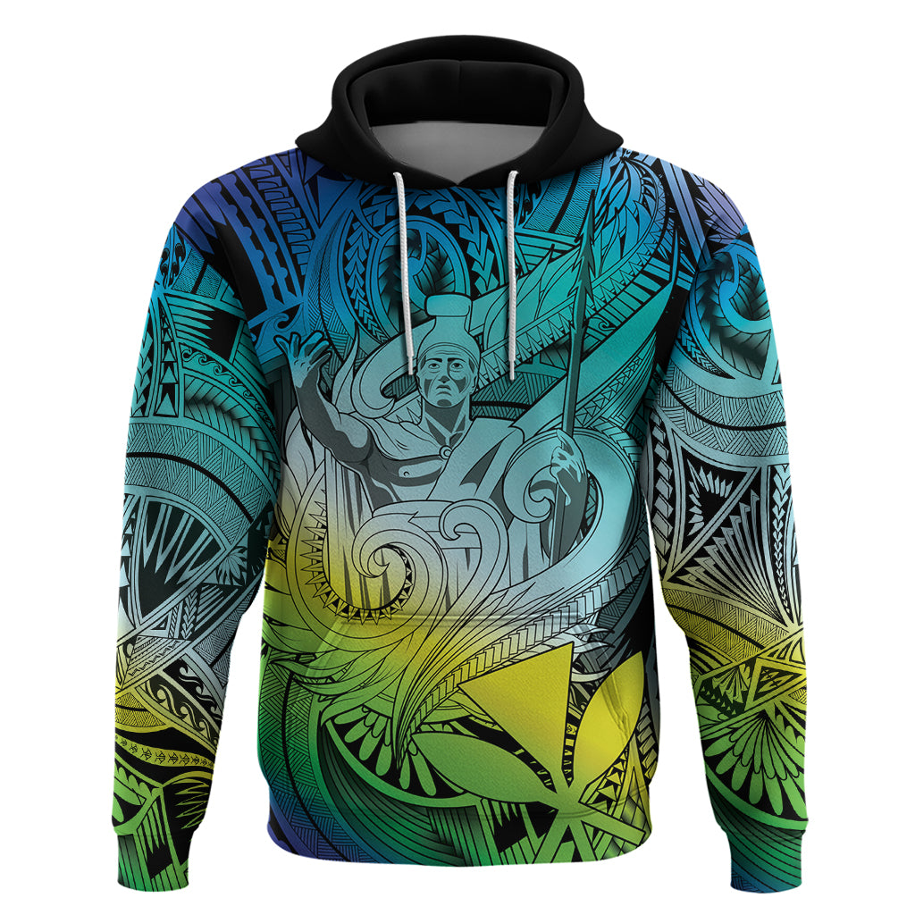 Personalised Aloha King Kamehameha Spirits Zip Hoodie Art Special LT9 Pullover Hoodie Art - Polynesian Pride