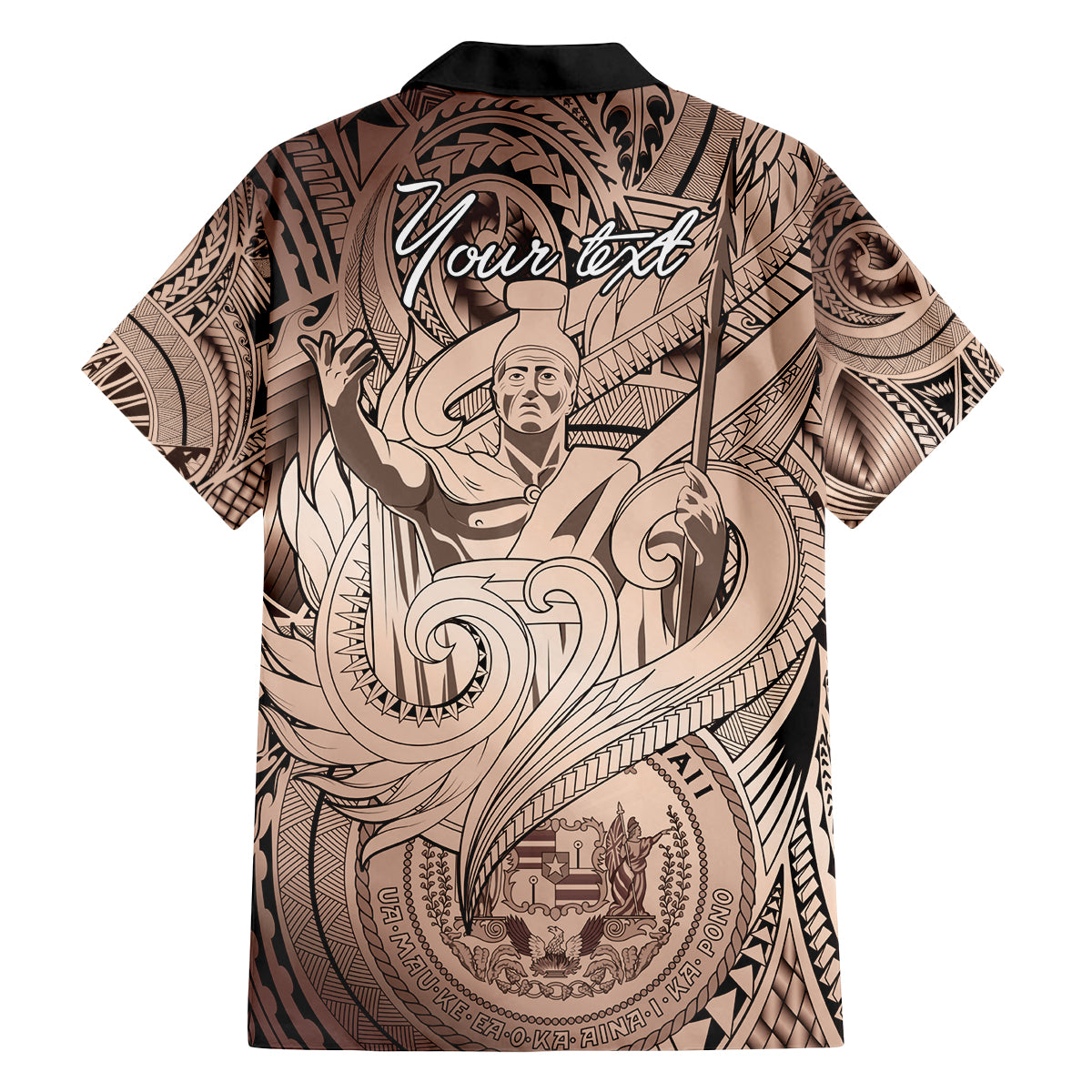 Personalised Aloha King Kamehameha Spirits Family Matching Long Sleeve Bodycon Dress and Hawaiian Shirt Beige Special LT9 - Polynesian Pride