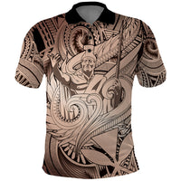 Personalised Aloha King Kamehameha Spirits Polo Shirt Beige Special LT9 Beige - Polynesian Pride