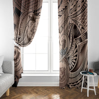 Personalised Aloha King Kamehameha Spirits Window Curtain Beige Special LT9 - Polynesian Pride