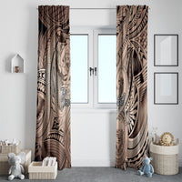Personalised Aloha King Kamehameha Spirits Window Curtain Beige Special LT9 - Polynesian Pride