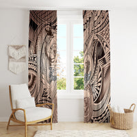 Personalised Aloha King Kamehameha Spirits Window Curtain Beige Special LT9 - Polynesian Pride
