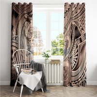 Personalised Aloha King Kamehameha Spirits Window Curtain Beige Special LT9 - Polynesian Pride