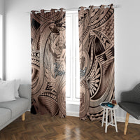 Personalised Aloha King Kamehameha Spirits Window Curtain Beige Special LT9 With Grommets Beige - Polynesian Pride