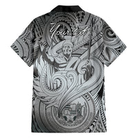 Personalised Aloha King Kamehameha Spirits Family Matching Long Sleeve Bodycon Dress and Hawaiian Shirt Grey Special LT9 - Polynesian Pride