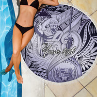 Personalised Aloha King Kamehameha Spirits Beach Blanket Violet Special