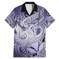 Personalised Aloha King Kamehameha Spirits Family Matching Mermaid Dress and Hawaiian Shirt Violet Special LT9 Dad's Shirt - Short Sleeve Violet - Polynesian Pride