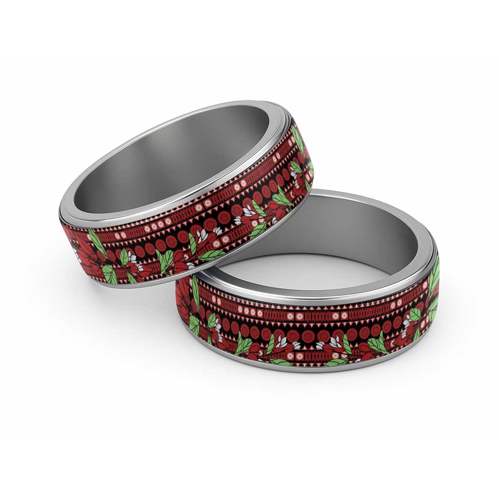 Fiji Masi Bula Tagimoucia Flowers Classic Ring LT9 Sliver Red - Polynesian Pride