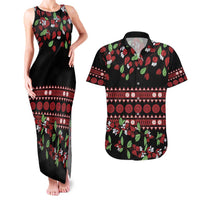 Fiji Masi Bula Tagimoucia Flowers Couples Matching Tank Maxi Dress and Hawaiian Shirt LT9 Red - Polynesian Pride