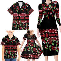 Fiji Masi Bula Tagimoucia Flowers Family Matching Long Sleeve Bodycon Dress and Hawaiian Shirt LT9 - Polynesian Pride