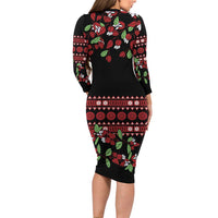 Fiji Masi Bula Tagimoucia Flowers Family Matching Long Sleeve Bodycon Dress and Hawaiian Shirt LT9 - Polynesian Pride