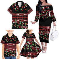 Fiji Masi Bula Tagimoucia Flowers Family Matching Off The Shoulder Long Sleeve Dress and Hawaiian Shirt LT9 - Polynesian Pride