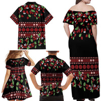 Fiji Masi Bula Tagimoucia Flowers Family Matching Off Shoulder Maxi Dress and Hawaiian Shirt LT9 - Polynesian Pride