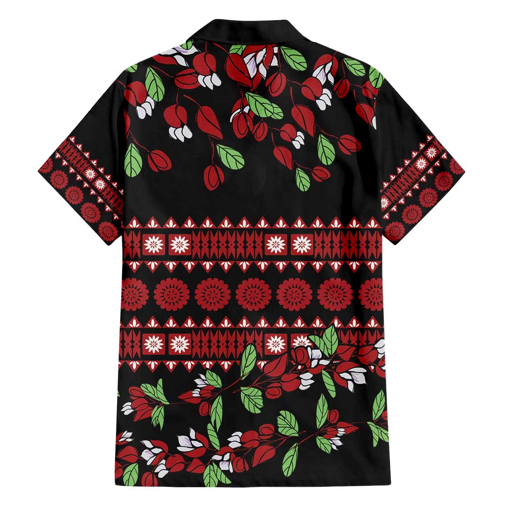 Fiji Masi Bula Tagimoucia Flowers Family Matching Off Shoulder Maxi Dress and Hawaiian Shirt LT9 - Polynesian Pride