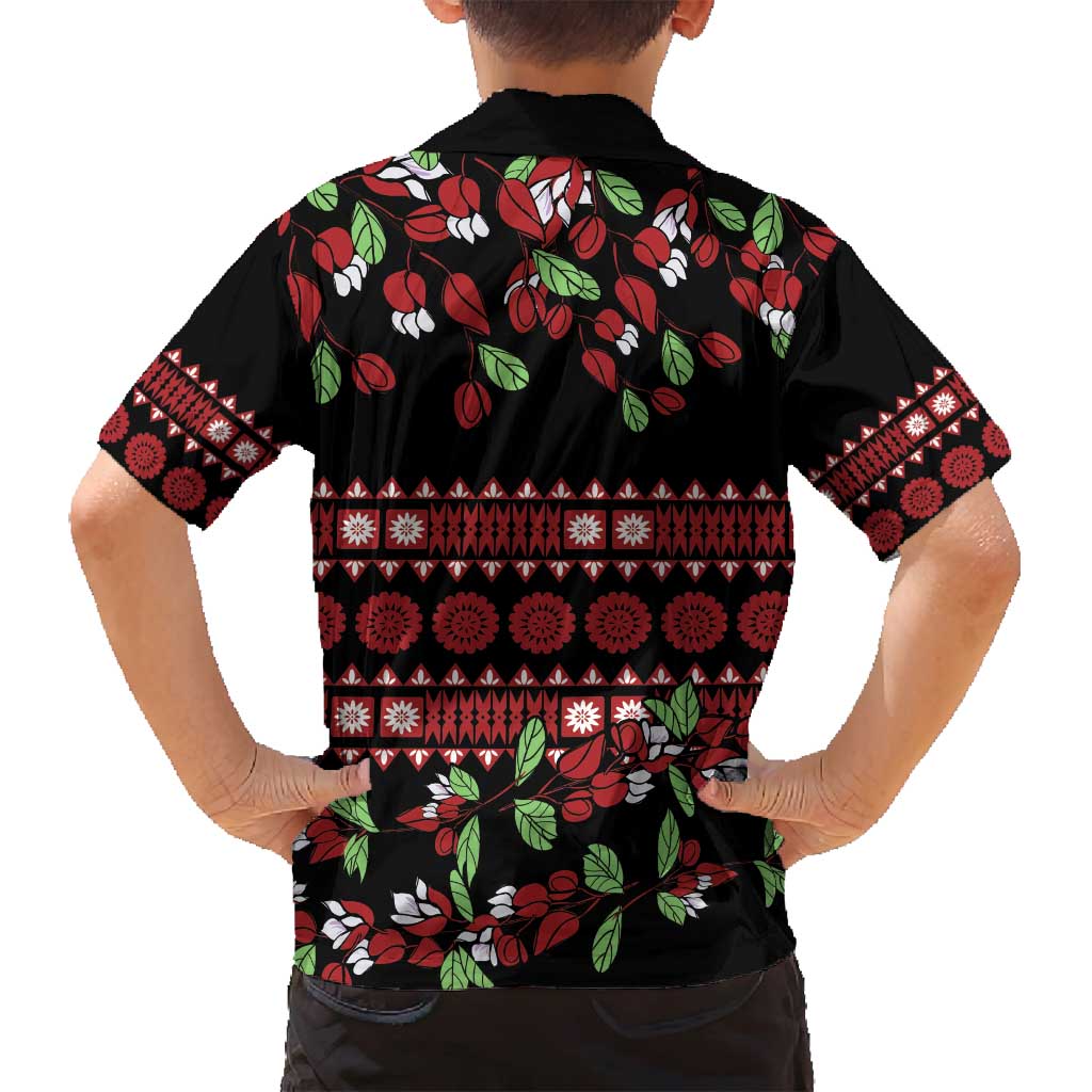 Fiji Masi Bula Tagimoucia Flowers Family Matching Puletasi and Hawaiian Shirt LT9 - Polynesian Pride