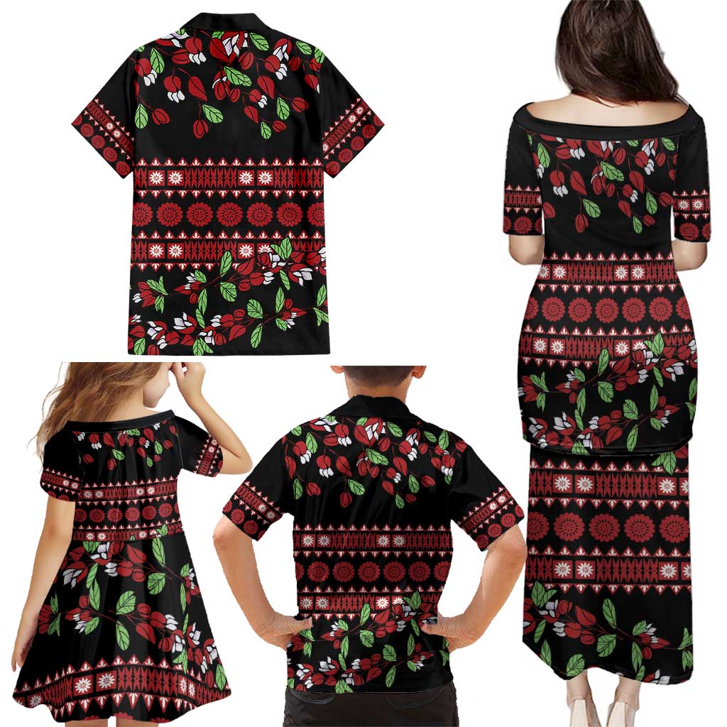 Fiji Masi Bula Tagimoucia Flowers Family Matching Puletasi and Hawaiian Shirt LT9 - Polynesian Pride