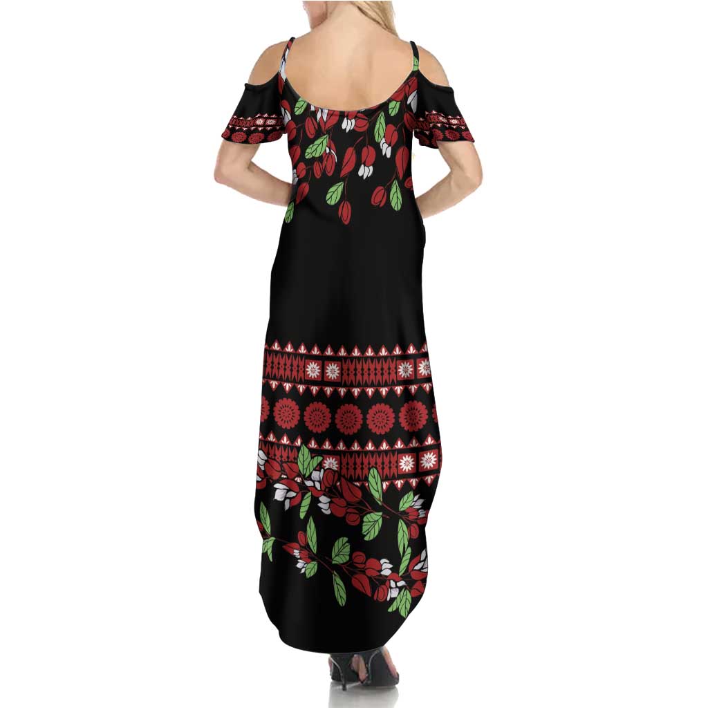 Fiji Masi Bula Tagimoucia Flowers Family Matching Summer Maxi Dress and Hawaiian Shirt LT9 - Polynesian Pride