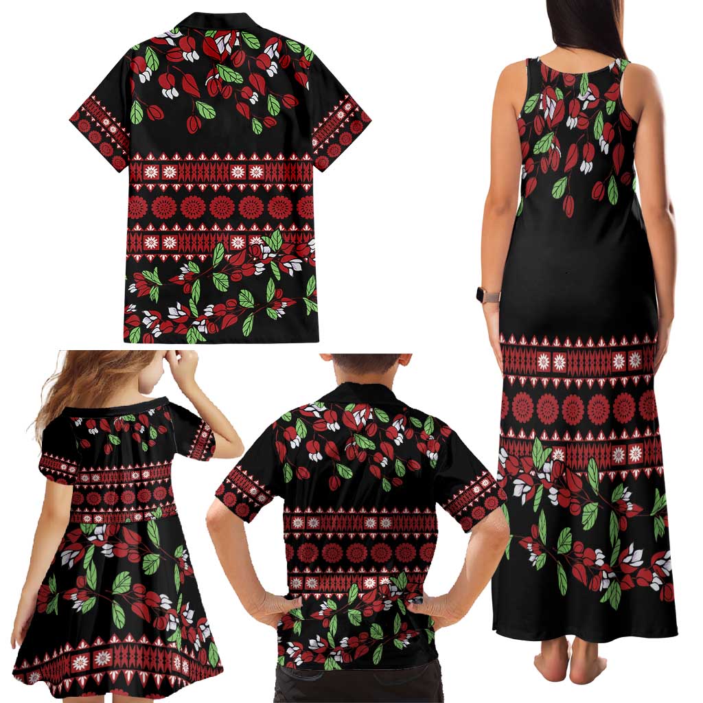 Fiji Masi Bula Tagimoucia Flowers Family Matching Tank Maxi Dress and Hawaiian Shirt LT9 - Polynesian Pride