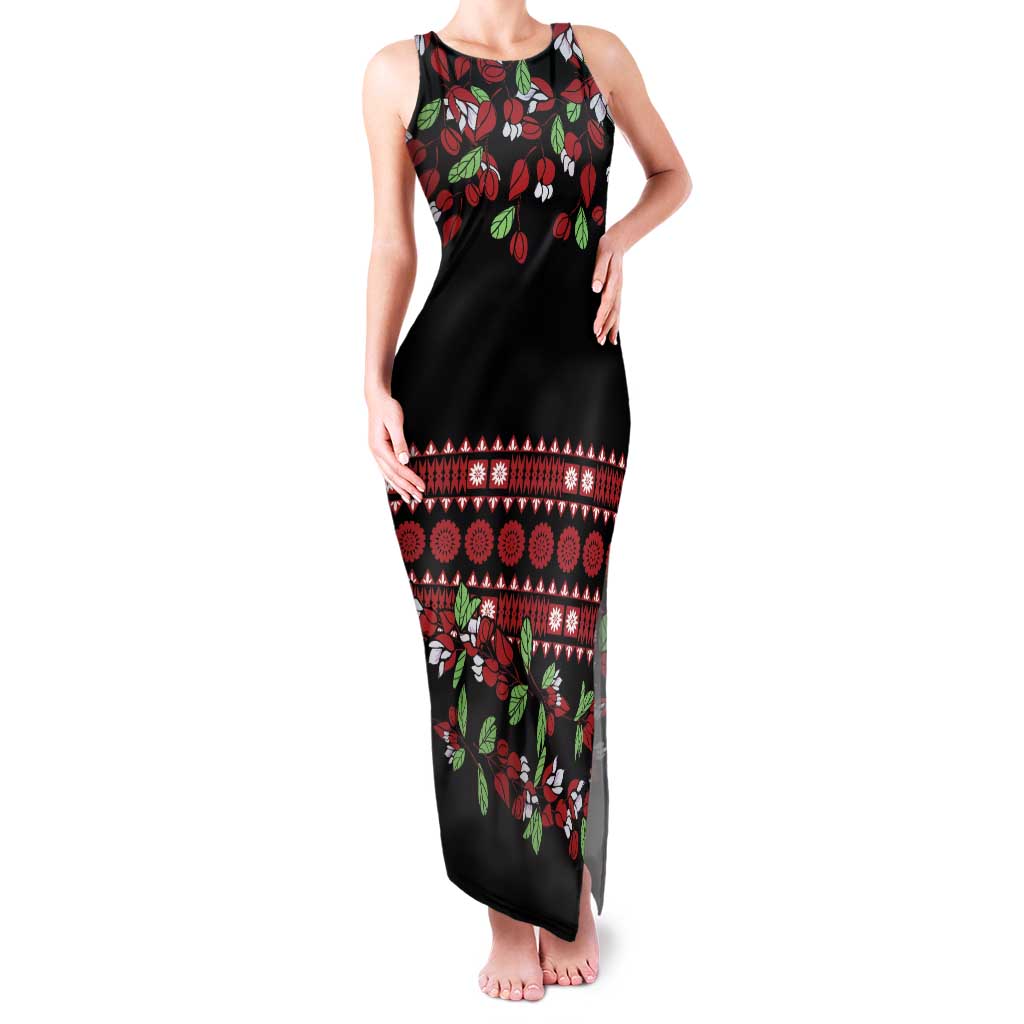 Fiji Masi Bula Tagimoucia Flowers Family Matching Tank Maxi Dress and Hawaiian Shirt LT9 Mom's Dress Red - Polynesian Pride