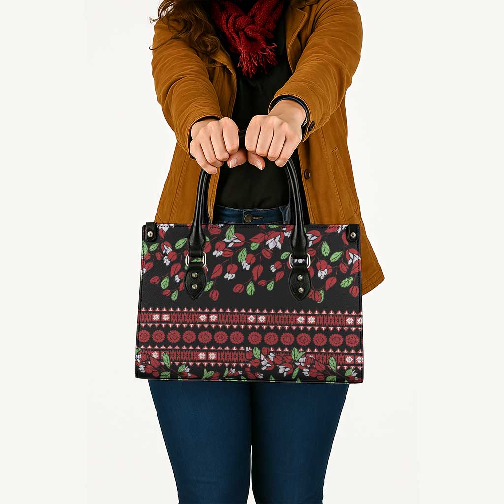 Fiji Masi Bula Tagimoucia Flowers Leather Bag - Polynesian Pride