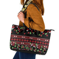 Fiji Masi Bula Tagimoucia Flowers Leather Tote Bag