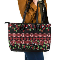 Fiji Masi Bula Tagimoucia Flowers Leather Tote Bag