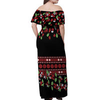 Fiji Masi Bula Tagimoucia Flowers Off Shoulder Maxi Dress LT9 - Polynesian Pride