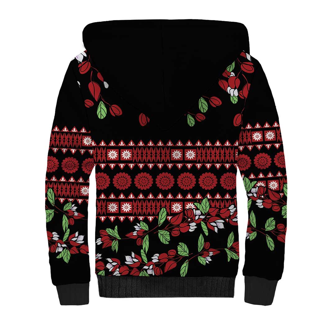 Fiji Masi Bula Tagimoucia Flowers Sherpa Hoodie